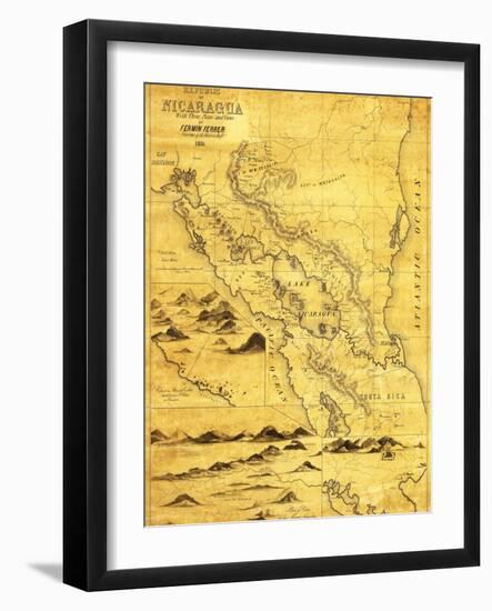 Nicaragua - Panoramic Map-Lantern Press-Framed Art Print