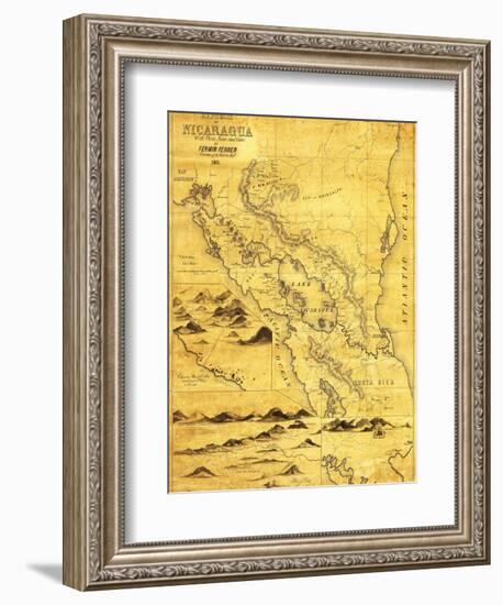 Nicaragua - Panoramic Map-Lantern Press-Framed Art Print