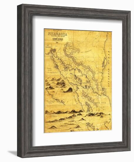 Nicaragua - Panoramic Map-Lantern Press-Framed Art Print