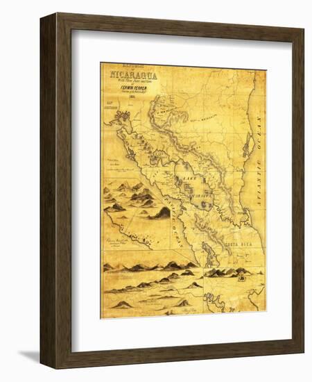Nicaragua - Panoramic Map-Lantern Press-Framed Art Print
