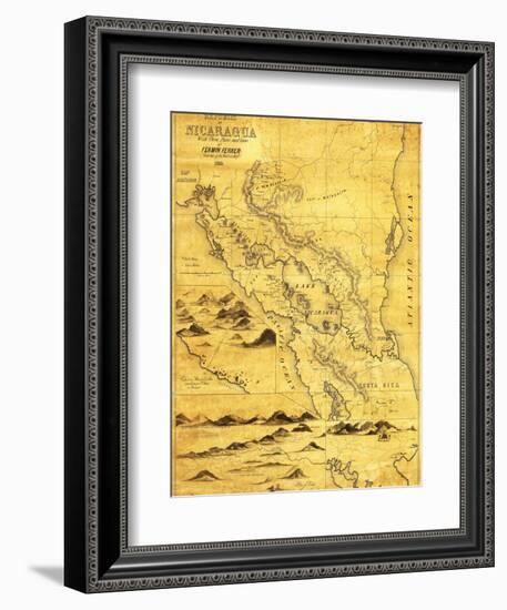 Nicaragua - Panoramic Map-Lantern Press-Framed Art Print