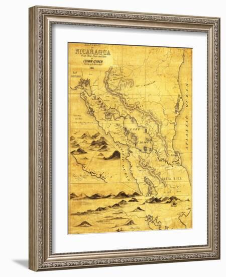 Nicaragua - Panoramic Map-Lantern Press-Framed Art Print