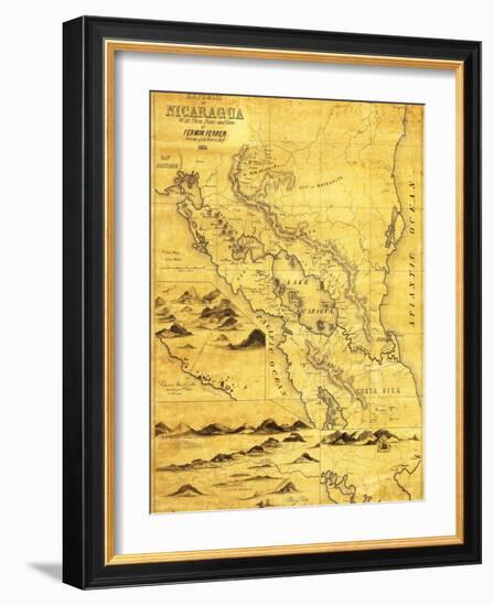 Nicaragua - Panoramic Map-Lantern Press-Framed Art Print