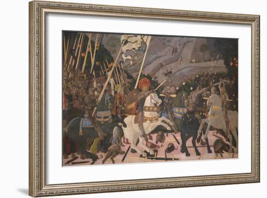 Niccolò Mauruzi Da Tolentino at the Battle of San Romano, C. 1440-Paolo Uccello-Framed Giclee Print