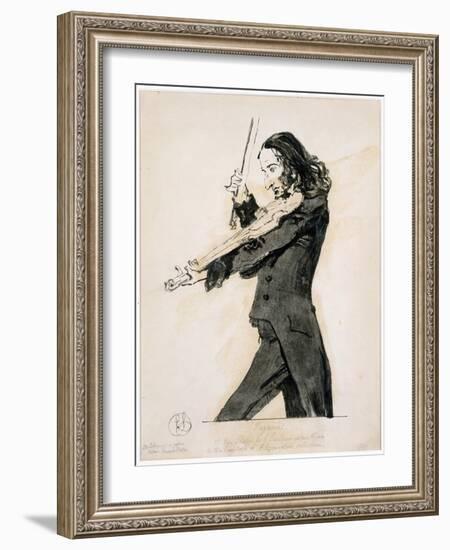 Niccolo Paganini Playing the Violin, 1831-Edwin Henry Landseer-Framed Giclee Print