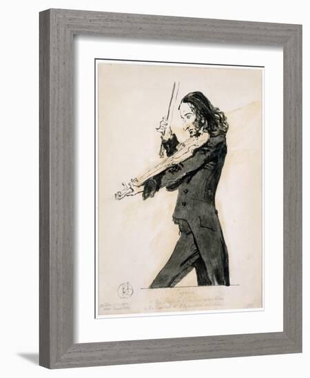 Niccolo Paganini Playing the Violin, 1831-Edwin Henry Landseer-Framed Giclee Print