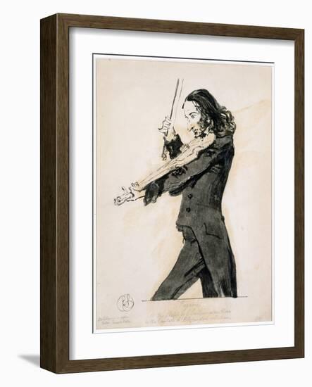 Niccolo Paganini Playing the Violin, 1831-Edwin Henry Landseer-Framed Giclee Print