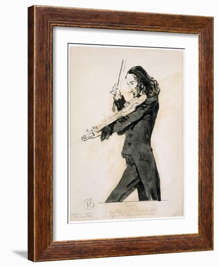 Niccolo Paganini Playing the Violin, 1831-Edwin Henry Landseer-Framed Giclee Print