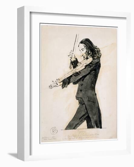 Niccolo Paganini Playing the Violin, 1831-Edwin Henry Landseer-Framed Giclee Print