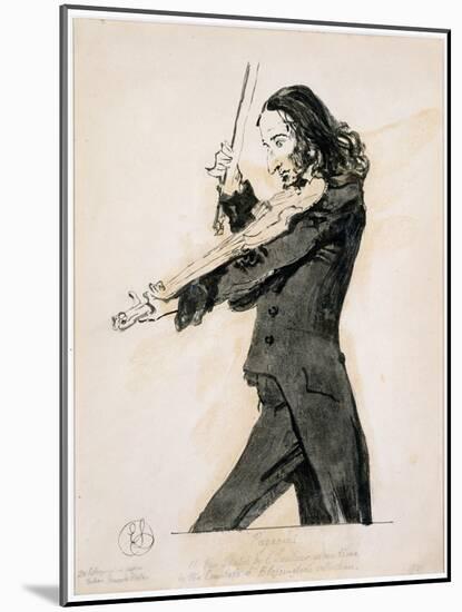 Niccolo Paganini Playing the Violin, 1831-Edwin Henry Landseer-Mounted Giclee Print