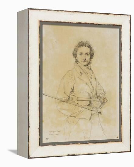 Niccolo Paganini, Violinist, 1819-Jean-Auguste-Dominique Ingres-Framed Premier Image Canvas