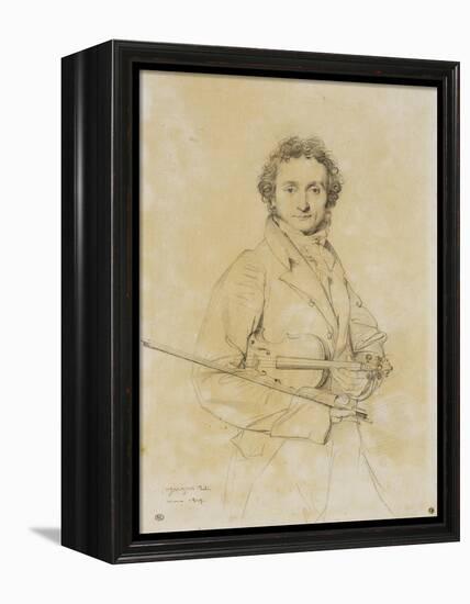 Niccolo Paganini, Violinist, 1819-Jean-Auguste-Dominique Ingres-Framed Premier Image Canvas