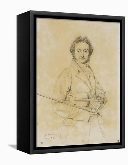 Niccolo Paganini, Violinist, 1819-Jean-Auguste-Dominique Ingres-Framed Premier Image Canvas