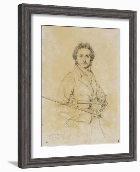 Niccolo Paganini, Violinist, 1819-Jean-Auguste-Dominique Ingres-Framed Giclee Print