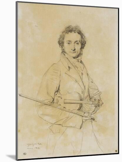 Niccolo Paganini, Violinist, 1819-Jean-Auguste-Dominique Ingres-Mounted Giclee Print