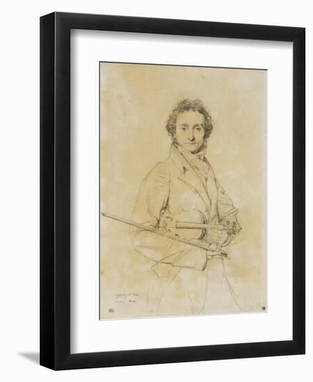 Niccolo Paganini, Violinist, 1819-Jean-Auguste-Dominique Ingres-Framed Giclee Print