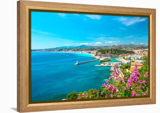 Nice City, French Riviera, Mediterranean Sea-LiliGraphie-Framed Premier Image Canvas