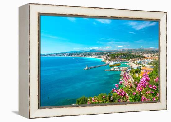 Nice City, French Riviera, Mediterranean Sea-LiliGraphie-Framed Premier Image Canvas