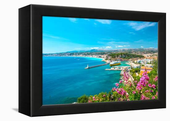 Nice City, French Riviera, Mediterranean Sea-LiliGraphie-Framed Premier Image Canvas