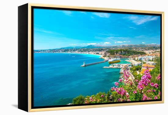 Nice City, French Riviera, Mediterranean Sea-LiliGraphie-Framed Premier Image Canvas