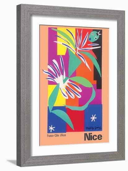 Nice France Côte d'Azur - La Danseuse Créole (The Creole Dancer), Vintage Travel Poster 1950-Henri Matisse-Framed Art Print