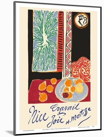 Nice, France - Travail et Joie (Work and Joy) - Still Life with Pomegranates-Henri Matisse-Mounted Art Print