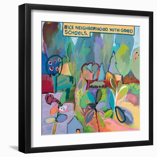 Nice Neighborhood With Good Schools-Jane Schmidt-Framed Art Print