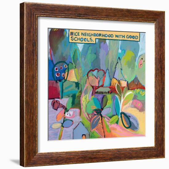 Nice Neighborhood With Good Schools-Jane Schmidt-Framed Art Print