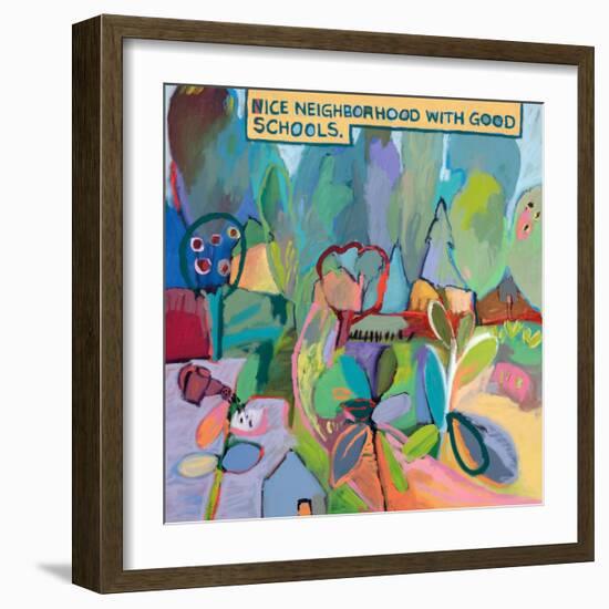 Nice Neighborhood With Good Schools-Jane Schmidt-Framed Art Print