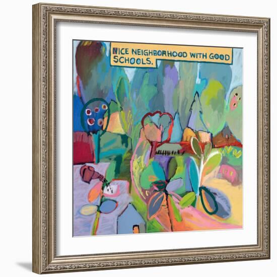 Nice Neighborhood With Good Schools-Jane Schmidt-Framed Art Print