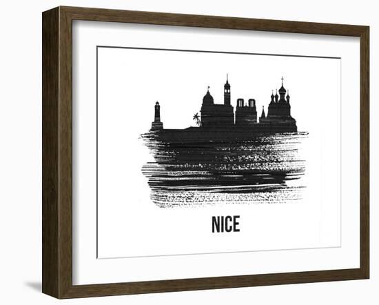 Nice Skyline Brush Stroke - Black II-NaxArt-Framed Art Print