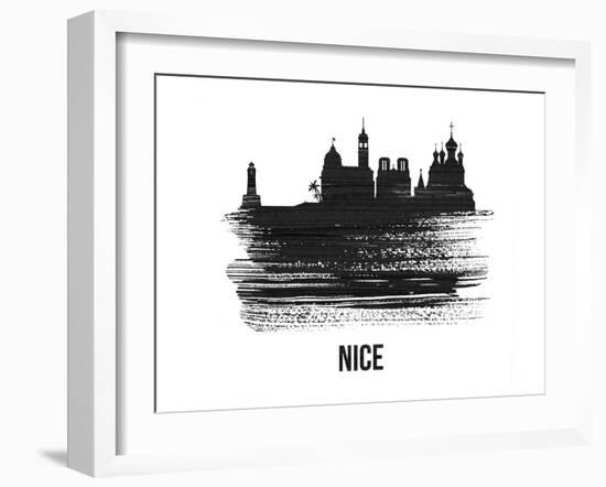 Nice Skyline Brush Stroke - Black II-NaxArt-Framed Art Print