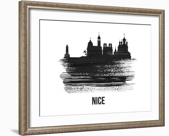 Nice Skyline Brush Stroke - Black II-NaxArt-Framed Art Print