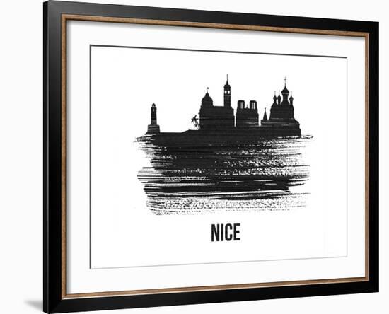 Nice Skyline Brush Stroke - Black II-NaxArt-Framed Art Print