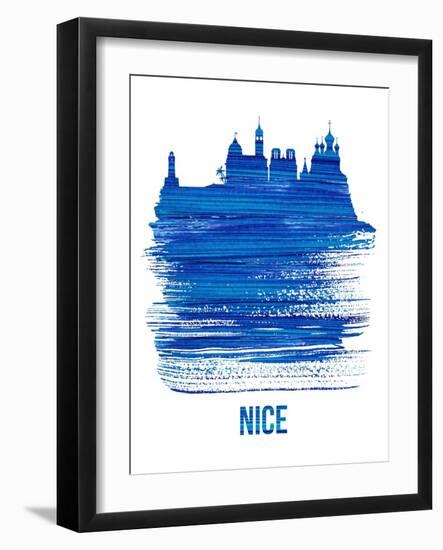 Nice Skyline Brush Stroke - Blue-NaxArt-Framed Art Print