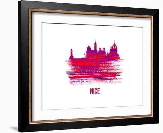 Nice Skyline Brush Stroke - Red-NaxArt-Framed Art Print