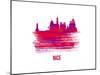 Nice Skyline Brush Stroke - Red-NaxArt-Mounted Art Print