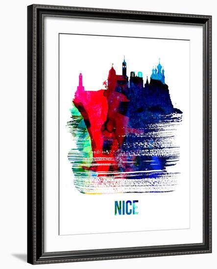 Nice Skyline Brush Stroke - Watercolor-NaxArt-Framed Art Print