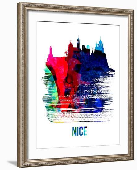 Nice Skyline Brush Stroke - Watercolor-NaxArt-Framed Art Print