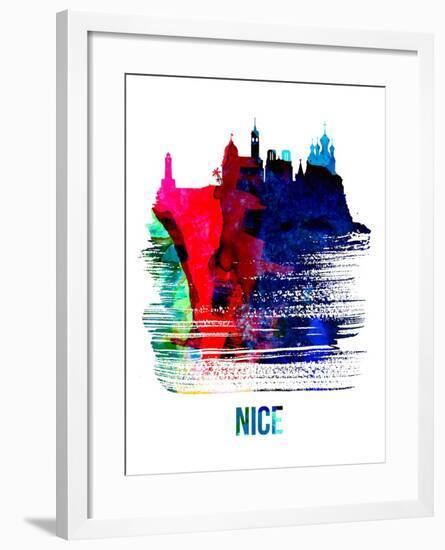 Nice Skyline Brush Stroke - Watercolor-NaxArt-Framed Art Print
