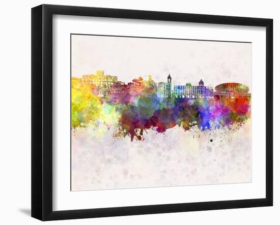 Nice Skyline in Watercolor Background-paulrommer-Framed Art Print