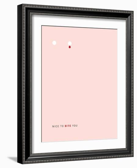 Nice to Bite You (Vampire)-J.J. Brando-Framed Art Print