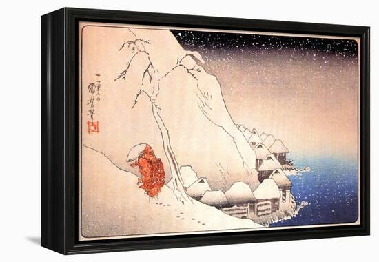 Nichiren Going into Exile on the Island of Sado-Kuniyoshi Utagawa-Framed Premier Image Canvas