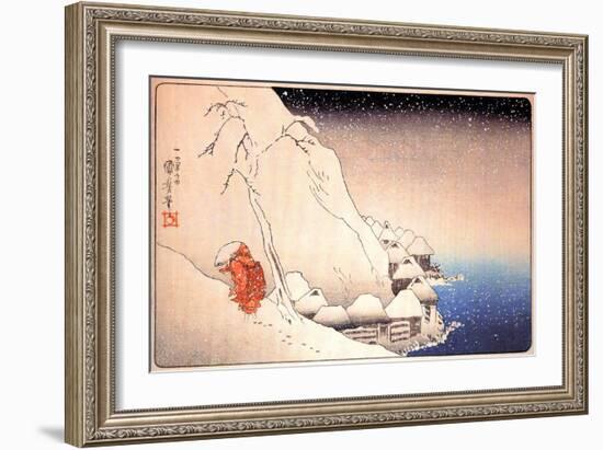 Nichiren Going into Exile on the Island of Sado-Kuniyoshi Utagawa-Framed Giclee Print