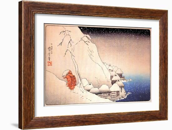 Nichiren Going into Exile on the Island of Sado-Kuniyoshi Utagawa-Framed Giclee Print