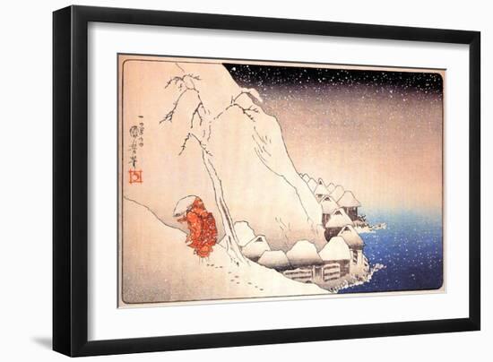 Nichiren Going into Exile on the Island of Sado-Kuniyoshi Utagawa-Framed Giclee Print