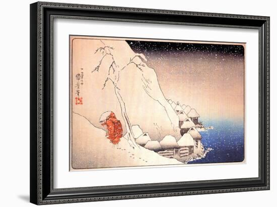 Nichiren Going into Exile on the Island of Sado-Kuniyoshi Utagawa-Framed Giclee Print