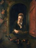 Young Woman Peeling Apples-Nicholaes Maes-Giclee Print