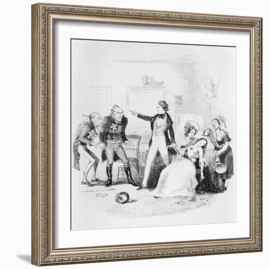 Nicholas Congratulates Arthur Gride on His Wedding Morning, Illustration from `Nicholas Nickleby'-Hablot Knight Browne-Framed Giclee Print