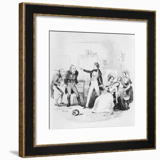 Nicholas Congratulates Arthur Gride on His Wedding Morning, Illustration from `Nicholas Nickleby'-Hablot Knight Browne-Framed Giclee Print